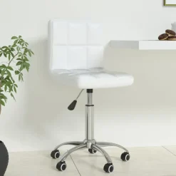 vidaXL Silla de oficina giratoria de cuero sintético Blanco Sale