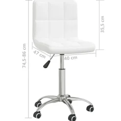 vidaXL Silla de oficina giratoria de cuero sintético Blanco Sale