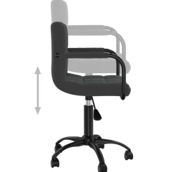 vidaXL Silla de oficina giratoria de terciopelo Negro Discount