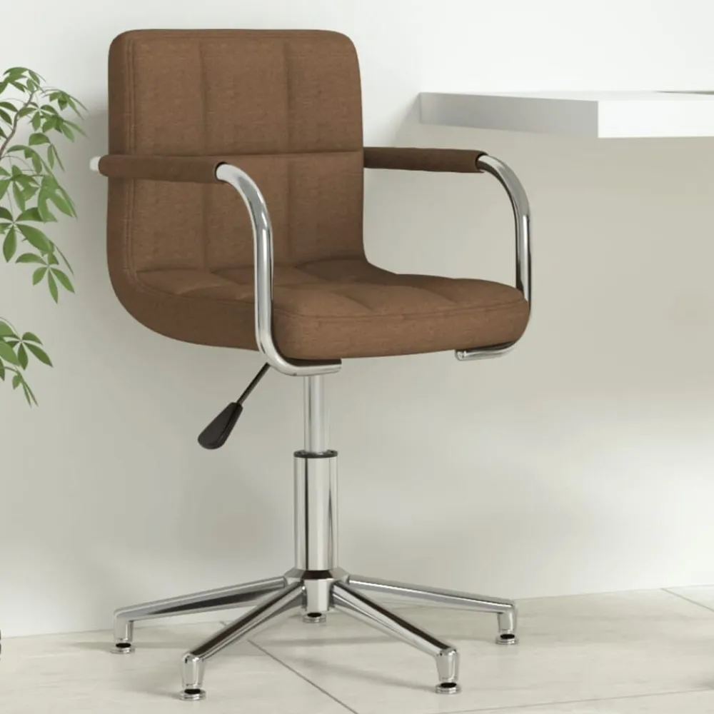vidaXL Mobiliario De Oficina-Silla de oficina giratoria de tela marrón