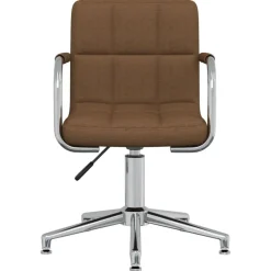 vidaXL Mobiliario De Oficina-Silla de oficina giratoria de tela marrón