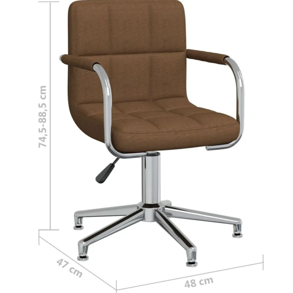 vidaXL Mobiliario De Oficina-Silla de oficina giratoria de tela marrón