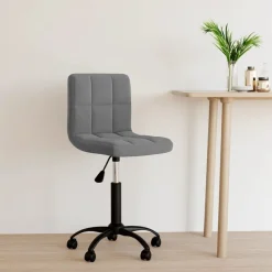 vidaXL Silla de oficina giratoria de terciopelo Gris oscuro New