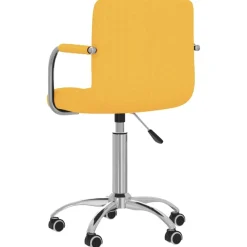 vidaXL Mobiliario De Oficina-Silla de oficina giratoria de tela amarilla mostaza