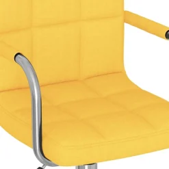vidaXL Mobiliario De Oficina-Silla de oficina giratoria de tela amarilla mostaza