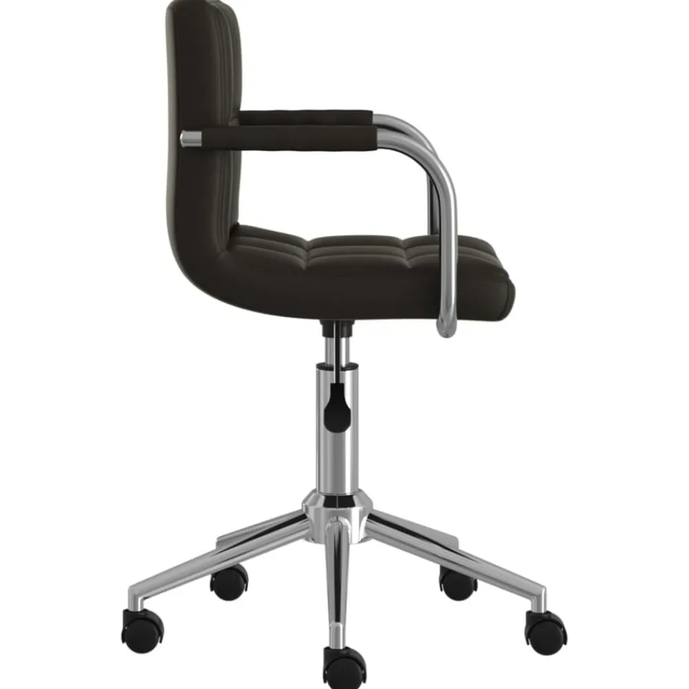 vidaXL Silla de oficina giratoria de cuero sintético Negro Clearance