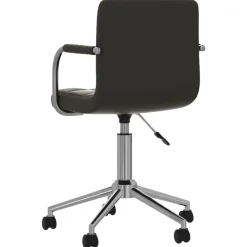vidaXL Silla de oficina giratoria de cuero sintético Negro Clearance