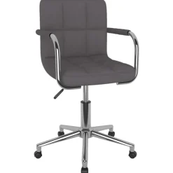 vidaXL Silla de oficina giratoria tela gris Taupé Discount