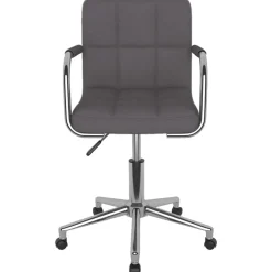 vidaXL Silla de oficina giratoria tela gris Taupé Discount