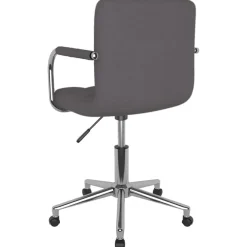 vidaXL Silla de oficina giratoria tela gris Taupé Discount