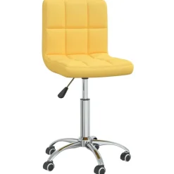 vidaXL Silla de oficina giratoria de tela amarilla mostaza Amarillo mostaza Best