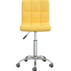 vidaXL Silla de oficina giratoria de tela amarilla mostaza Amarillo mostaza Best