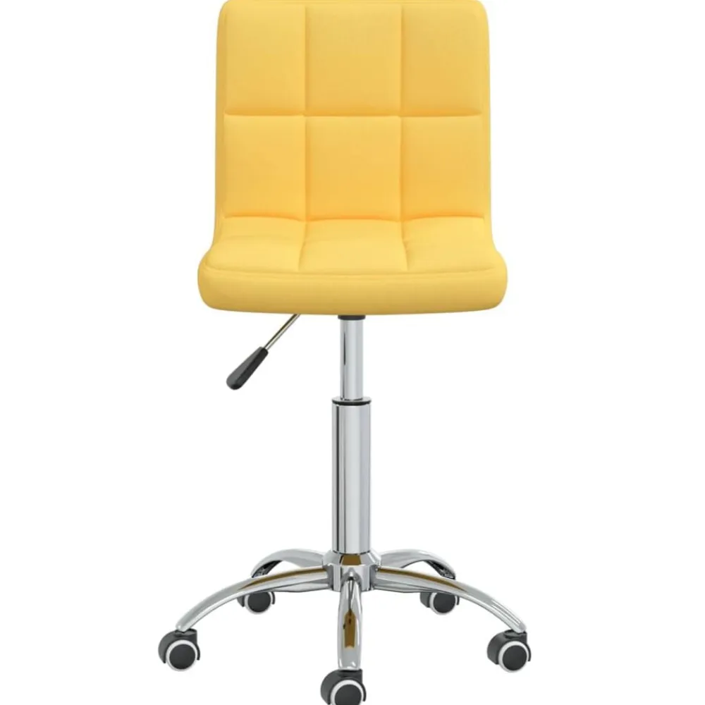 vidaXL Silla de oficina giratoria de tela amarilla mostaza Amarillo mostaza Best