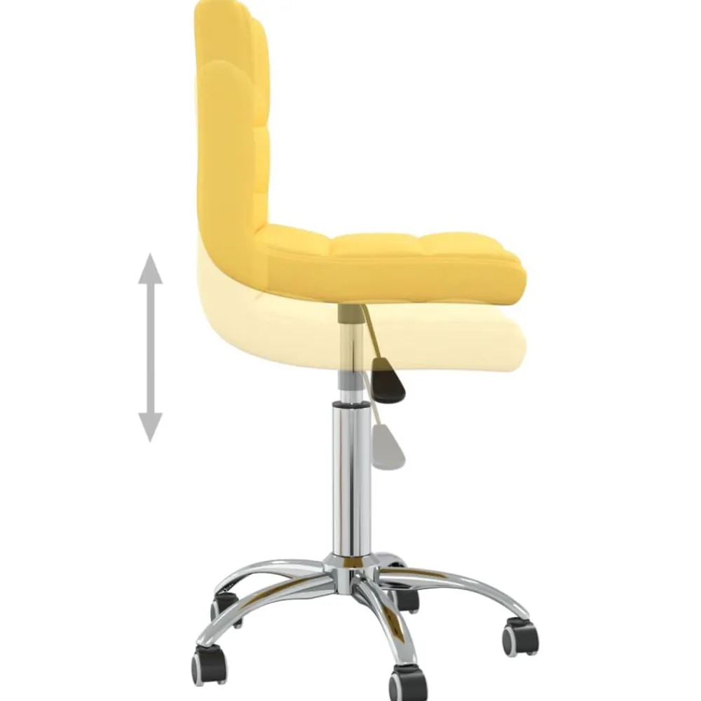 vidaXL Silla de oficina giratoria de tela amarilla mostaza Amarillo mostaza Best