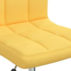 vidaXL Silla de oficina giratoria de tela amarilla mostaza Amarillo mostaza Best