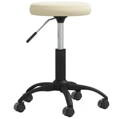 vidaXL Silla de oficina giratoria de terciopelo Crema New
