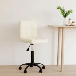 vidaXL Silla de oficina giratoria de terciopelo Crema Sale