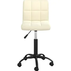 vidaXL Silla de oficina giratoria de terciopelo Crema Sale