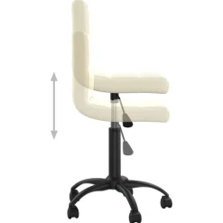 vidaXL Silla de oficina giratoria de terciopelo Crema Sale