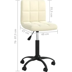 vidaXL Silla de oficina giratoria de terciopelo Crema Sale