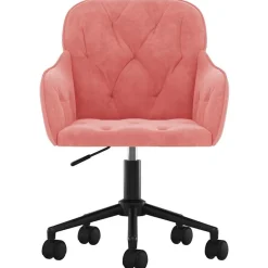 vidaXL Silla de oficina giratoria de terciopelo Rosa Online