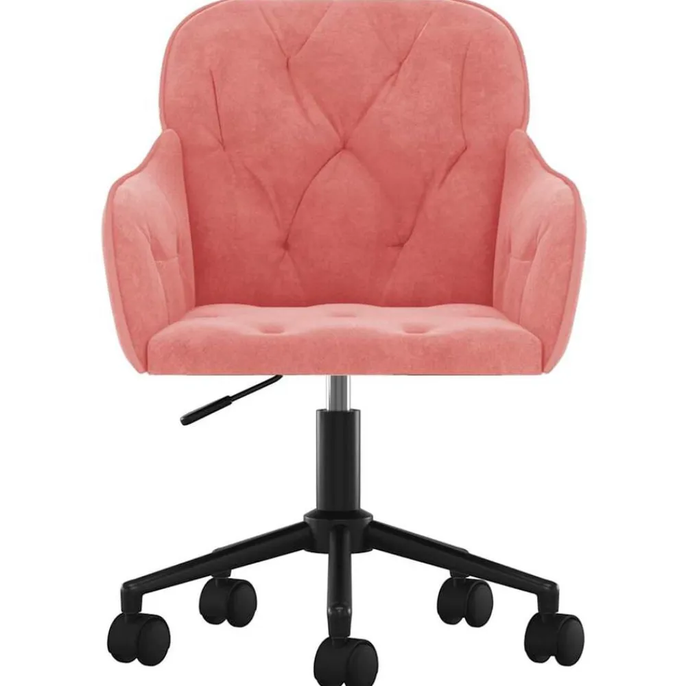 vidaXL Silla de oficina giratoria de terciopelo Rosa Online