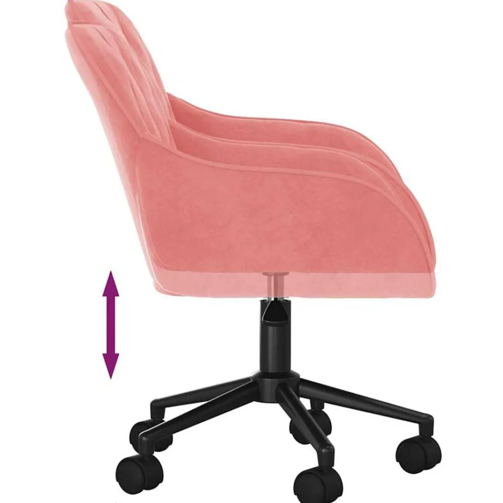 vidaXL Silla de oficina giratoria de terciopelo Rosa Online