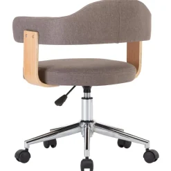 vidaXL Mobiliario De Oficina-Silla de oficina giratoria de madera curvada y tela gris taupe