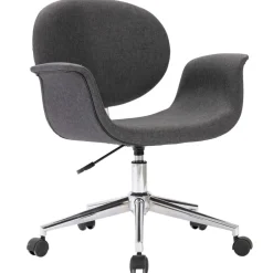 vidaXL Silla de oficina giratoria de tela gris Gris oscuro Outlet