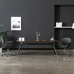 vidaXL Silla de oficina giratoria de tela gris Gris oscuro Outlet