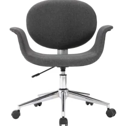 vidaXL Silla de oficina giratoria de tela gris Gris oscuro Outlet