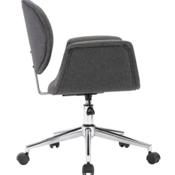 vidaXL Silla de oficina giratoria de tela gris Gris oscuro Outlet
