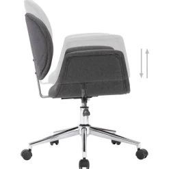 vidaXL Silla de oficina giratoria de tela gris Gris oscuro Outlet