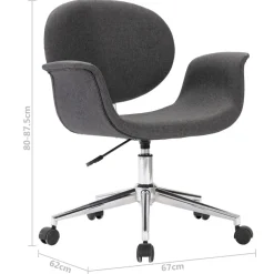 vidaXL Silla de oficina giratoria de tela gris Gris oscuro Outlet