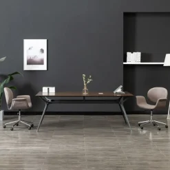 vidaXL Silla de oficina giratoria de tela gris taupe Taupé Clearance
