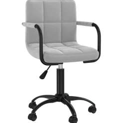 vidaXL Silla de oficina giratoria de terciopelo Gris claro Hot