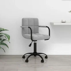vidaXL Silla de oficina giratoria de terciopelo Gris claro Hot