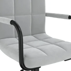vidaXL Silla de oficina giratoria de terciopelo Gris claro Hot