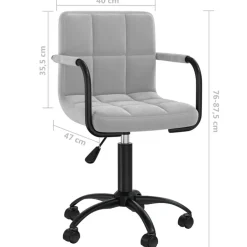 vidaXL Silla de oficina giratoria de terciopelo Gris claro Hot