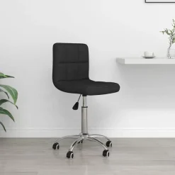 vidaXL Mobiliario De Oficina-Silla de oficina giratoria de tela negra