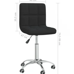 vidaXL Mobiliario De Oficina-Silla de oficina giratoria de tela negra