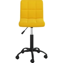 vidaXL Mobiliario De Oficina-Silla de oficina giratoria de terciopelo amarilla mostaza