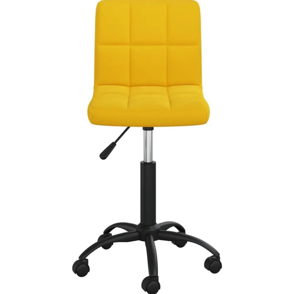 vidaXL Mobiliario De Oficina-Silla de oficina giratoria de terciopelo amarilla mostaza