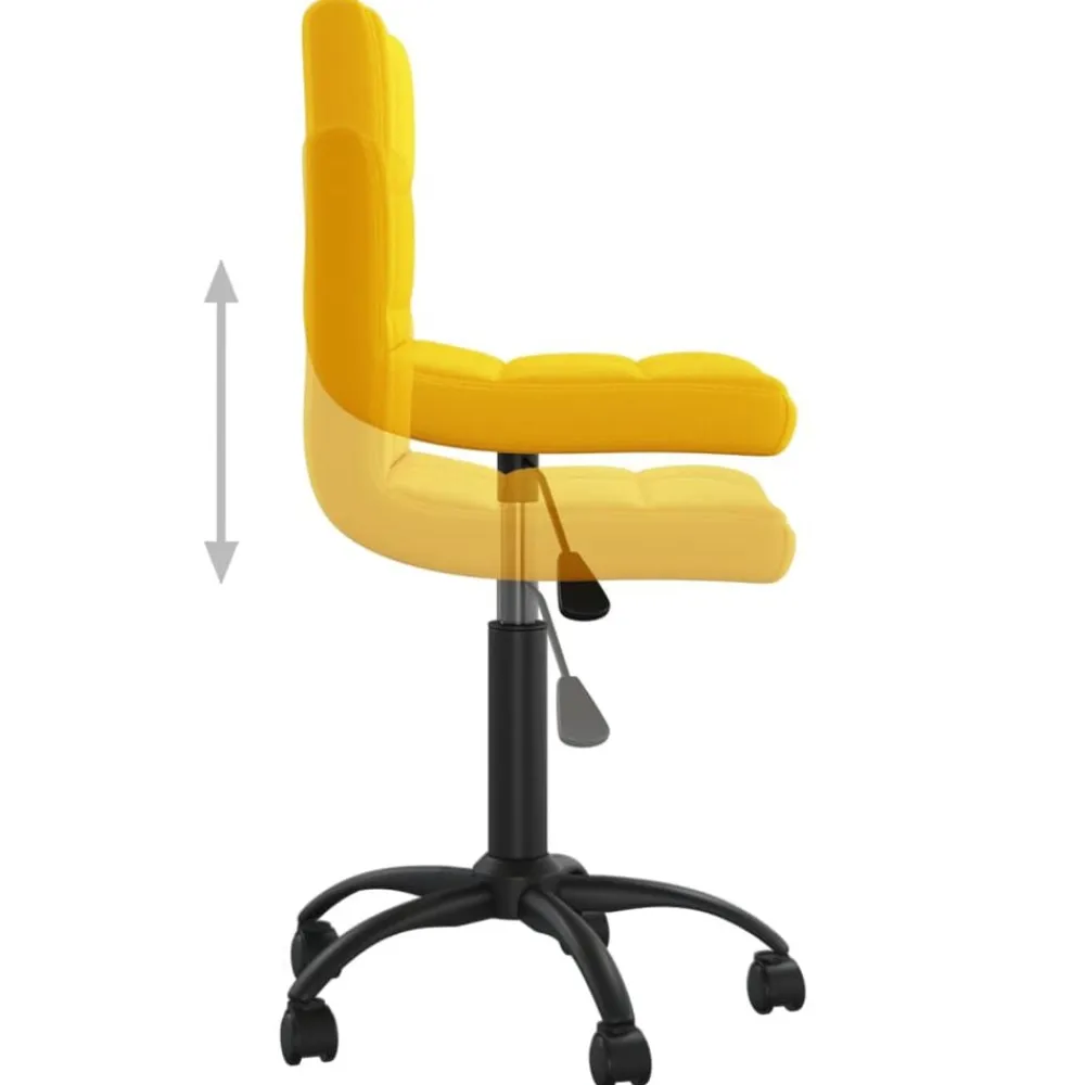 vidaXL Mobiliario De Oficina-Silla de oficina giratoria de terciopelo amarilla mostaza