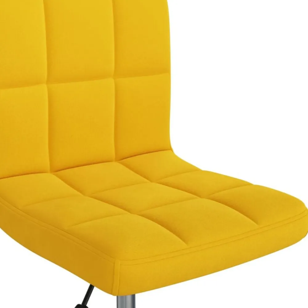 vidaXL Mobiliario De Oficina-Silla de oficina giratoria de terciopelo amarilla mostaza