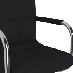 vidaXL Mobiliario De Oficina-Silla de oficina giratoria de tela negra