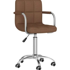 vidaXL Silla de oficina giratoria de tela marrón Marr&oacute;n Online