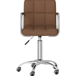 vidaXL Silla de oficina giratoria de tela marrón Marr&oacute;n Online