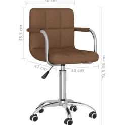 vidaXL Silla de oficina giratoria de tela marrón Marr&oacute;n Online
