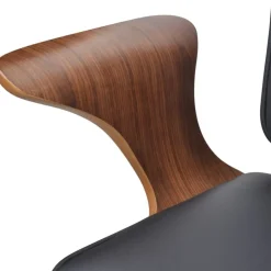 vidaXL Mobiliario De Oficina-Silla de oficina giratoria madera curvada y cuero artificial